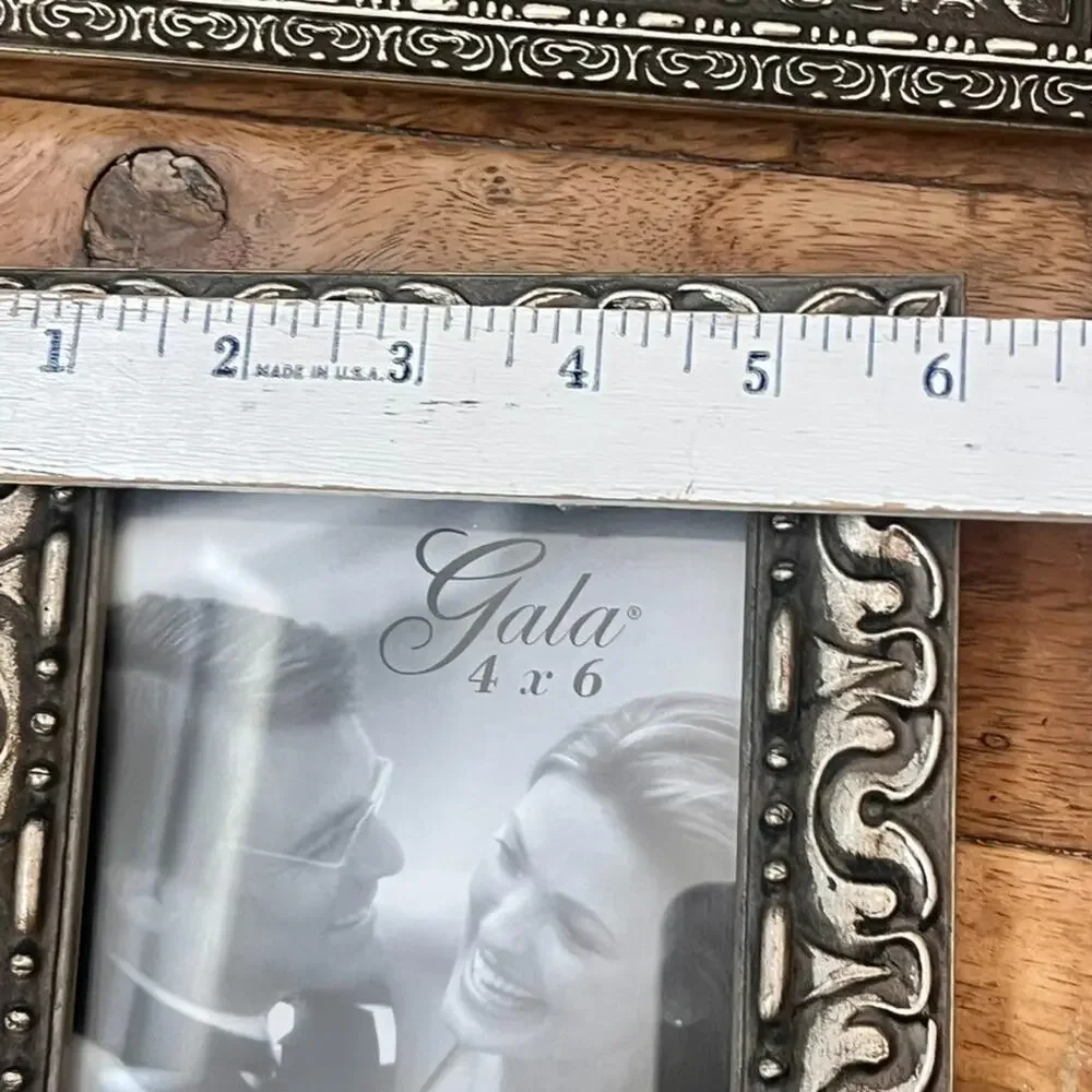 Ornate Pewter Picture Frames Set Of 3 Different Sizes